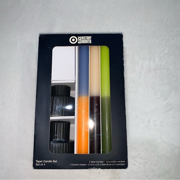 Black history month target Colorful Taper Candle Set with Holders new in box - Picture 1 of 4